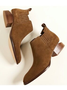 Alexander Wang Kori Suede Lift Heel Oxford Booties Brown Size 38 US8